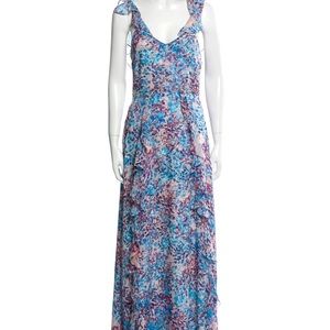 Parker Black silk floor length dress / gown NWOT size 2